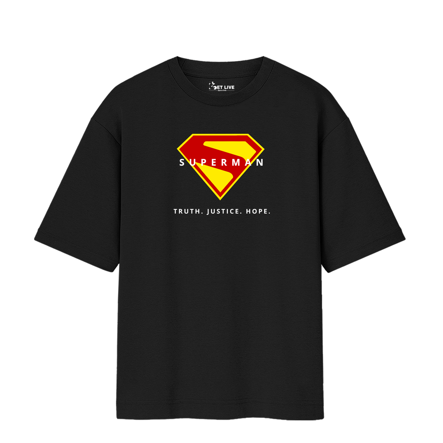 TRUTH JUSTICE HOPE SUPERMAN OVERSIZED T-SHIRT