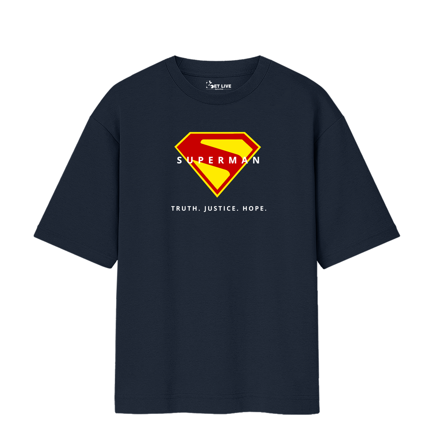 TRUTH JUSTICE HOPE SUPERMAN OVERSIZED T-SHIRT