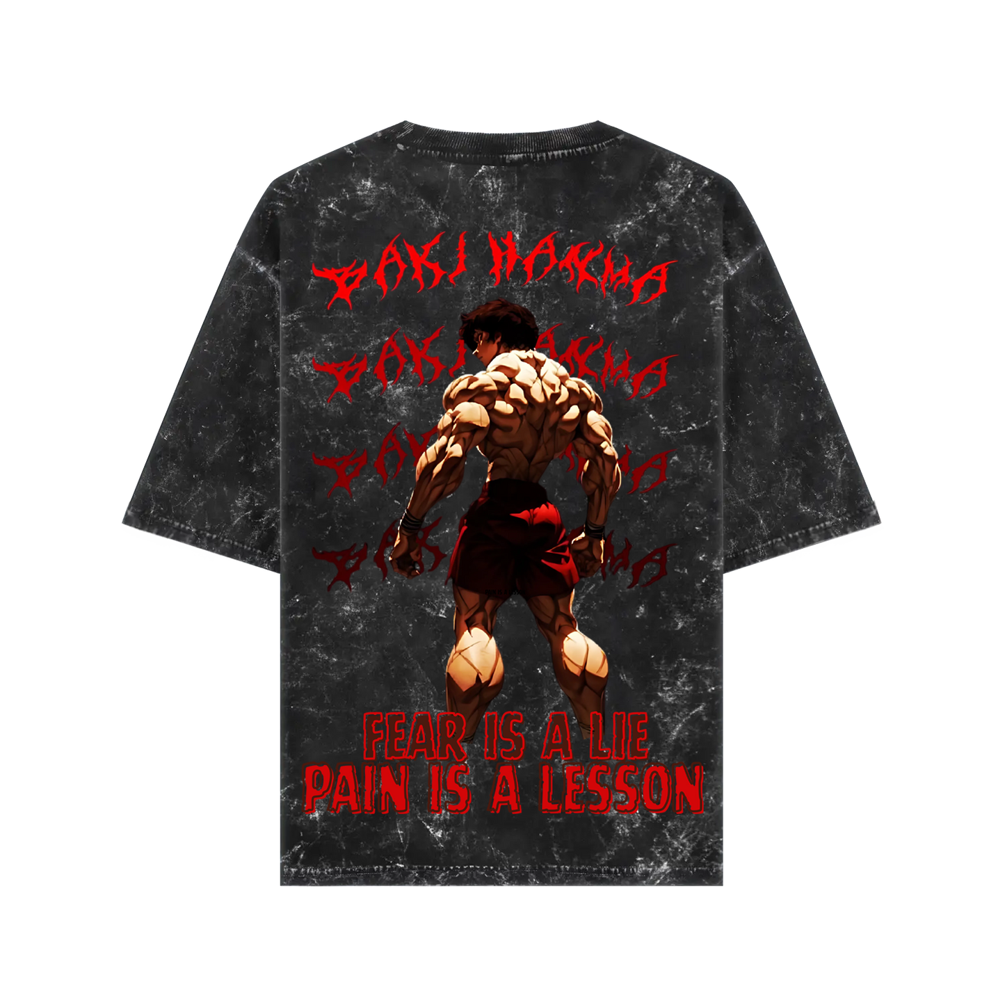 BAKI HANMA ACIDWASH OVERSIZED T-SHIRT