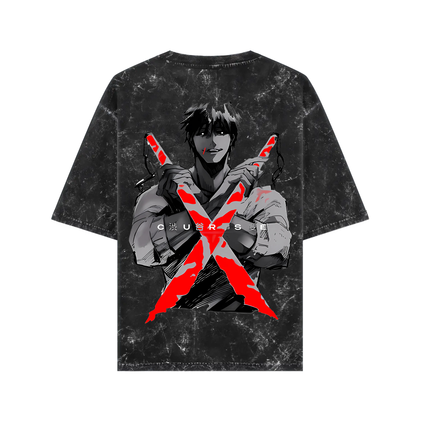 CURSE JUJUTSU KAISEN ACIDWASH OVERSIZED T-SHIRT