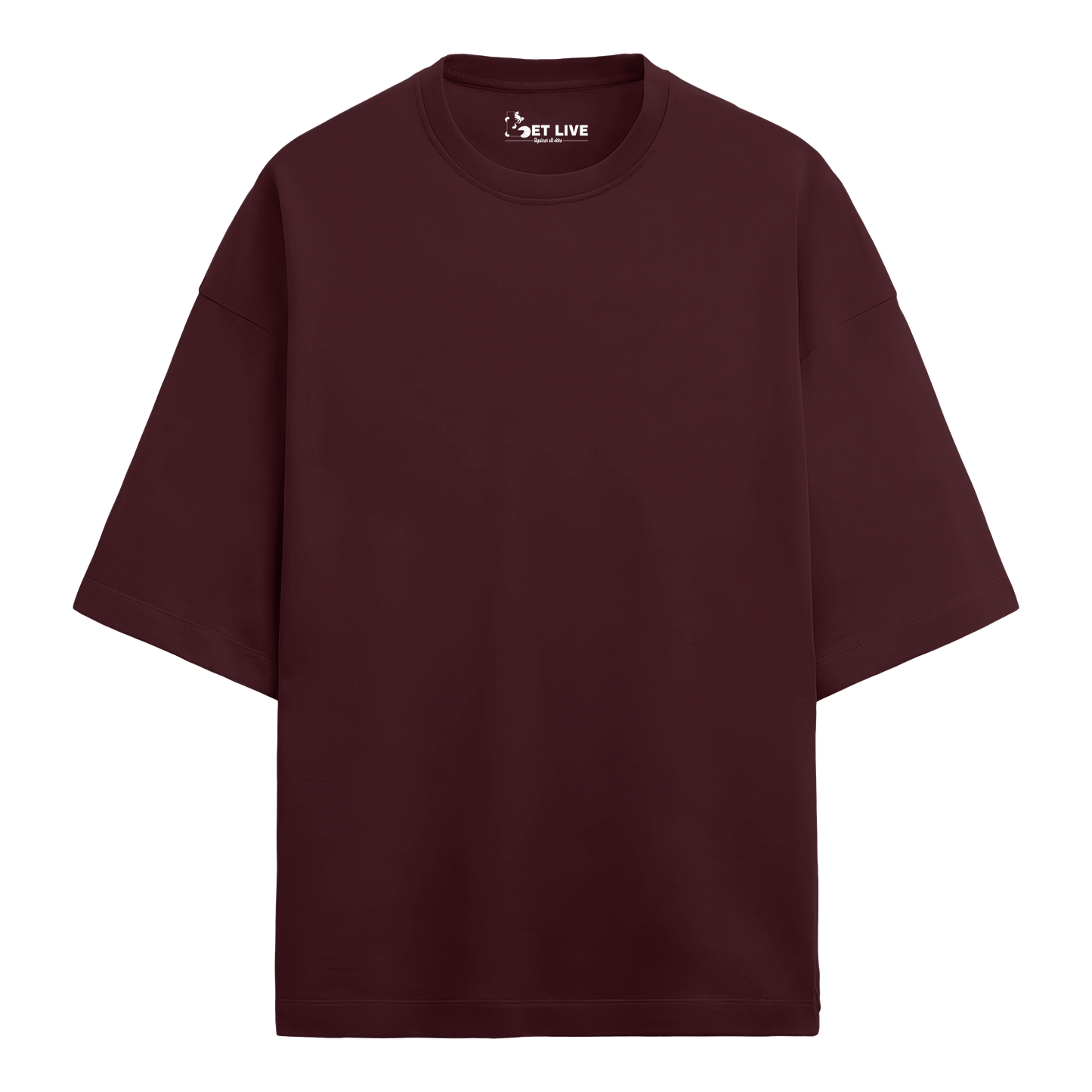 MARRON SOLID OVERSIZED T-SHIRT