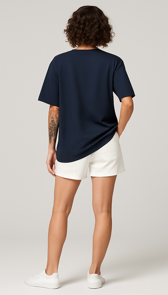 NAVY BLUE OVERSIZED T-SHIRT
