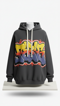 Oversized Graffiti Print Hoodie