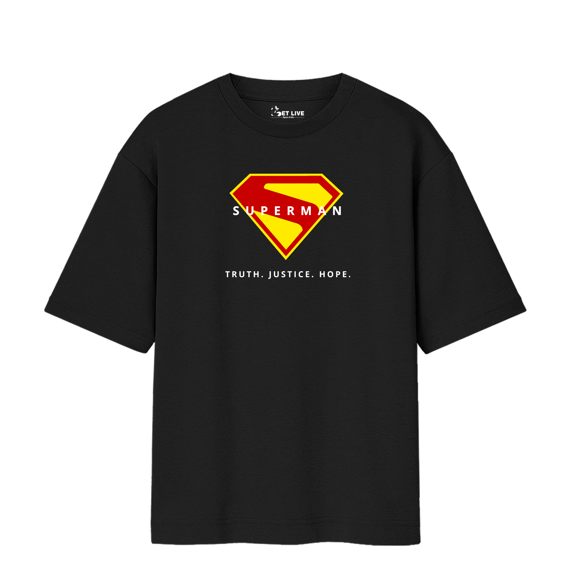 TRUTH JUSTICE HOPE SUPERMAN OVERSIZED T-SHIRT