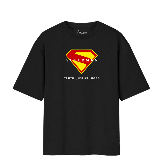 TRUTH JUSTICE HOPE SUPERMAN OVERSIZED T-SHIRT