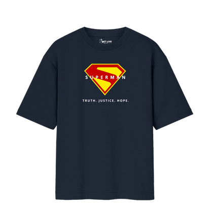 TRUTH JUSTICE HOPE SUPERMAN OVERSIZED T-SHIRT
