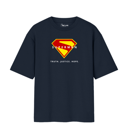 TRUTH JUSTICE HOPE SUPERMAN OVERSIZED T-SHIRT