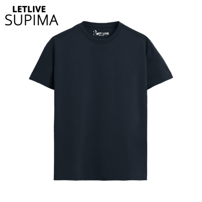 LETLIVE SUPIMA NAVY BLUE T-SHIRT