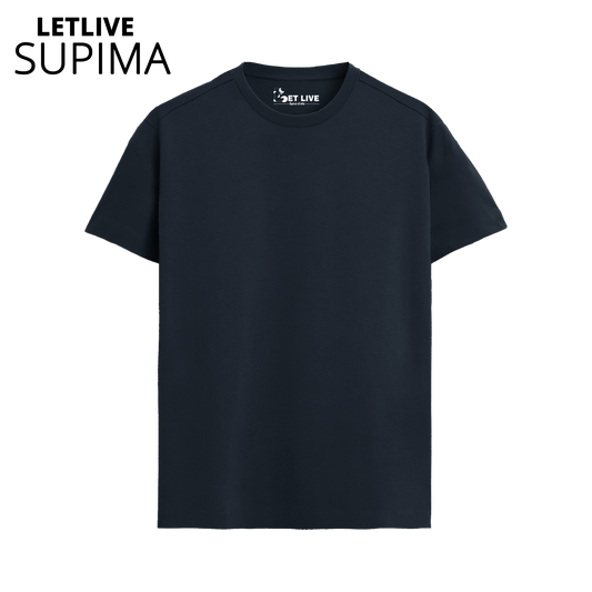 LETLIVE SUPIMA NAVY BLUE T-SHIRT