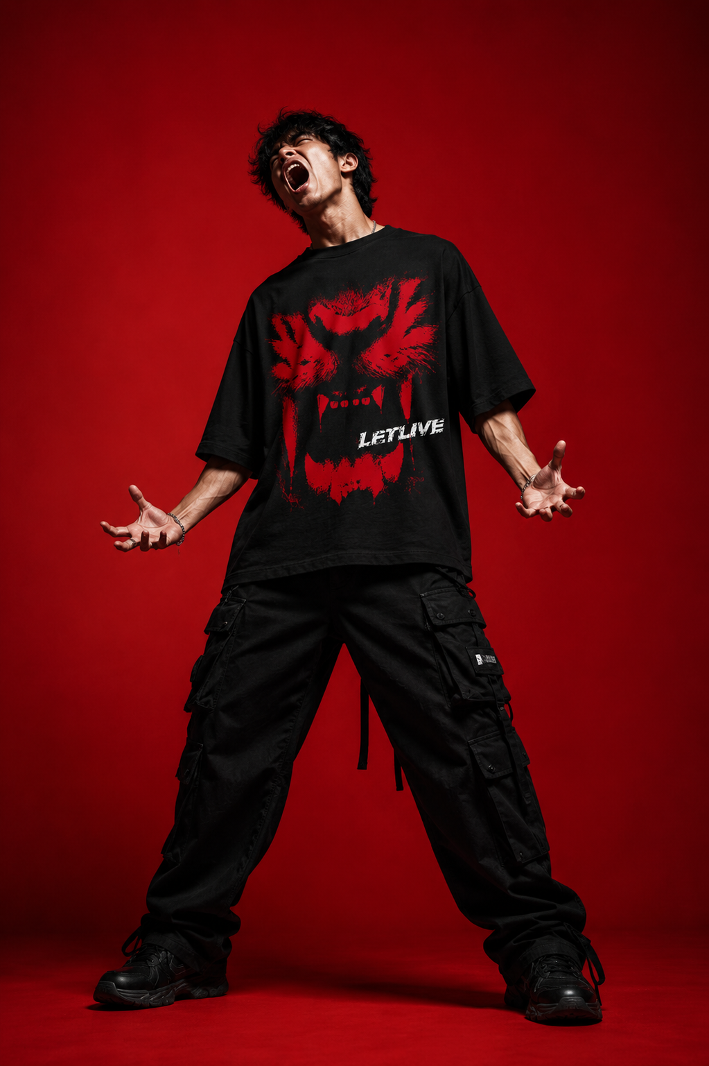 RAGEBOUND BLACK OVERSIZED T-SHIRT
