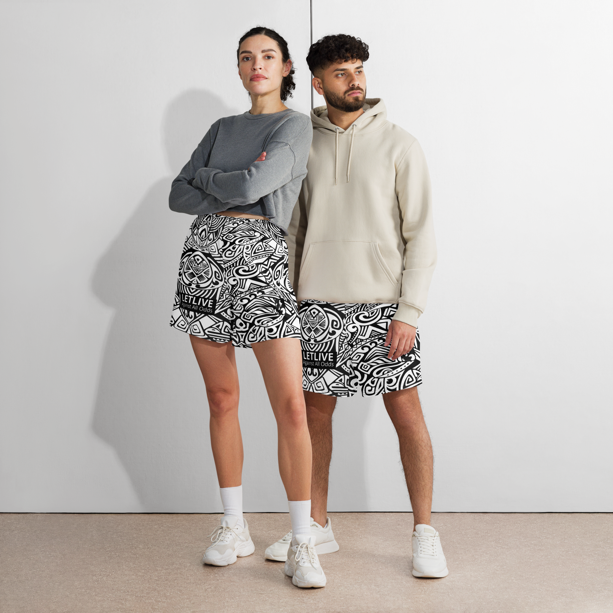 TRIABL PATTERN MESH SHORTS