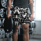 SKULL PATTERN SPORT SHORTS