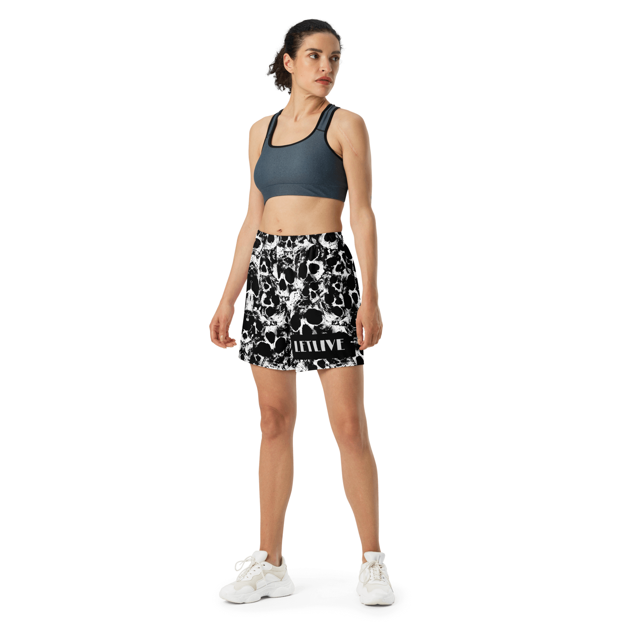 SKULL PATTERN SPORT SHORTS