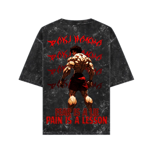 BAKI HANMA ACIDWASH OVERSIZED T-SHIRT