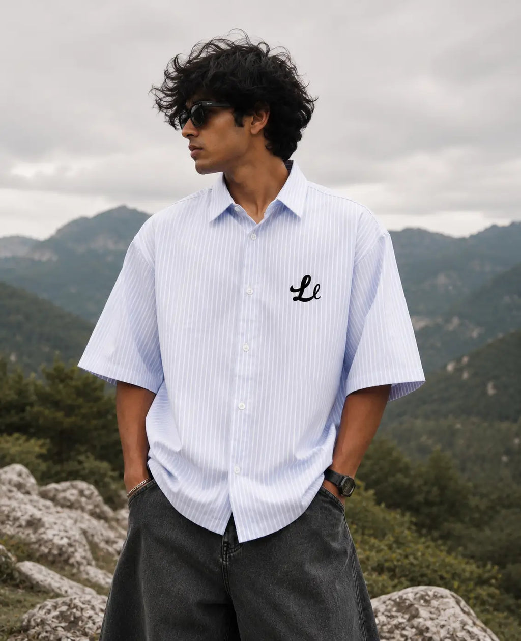 Letlive Samurai Printed Boxy Fit Stripes Shirt