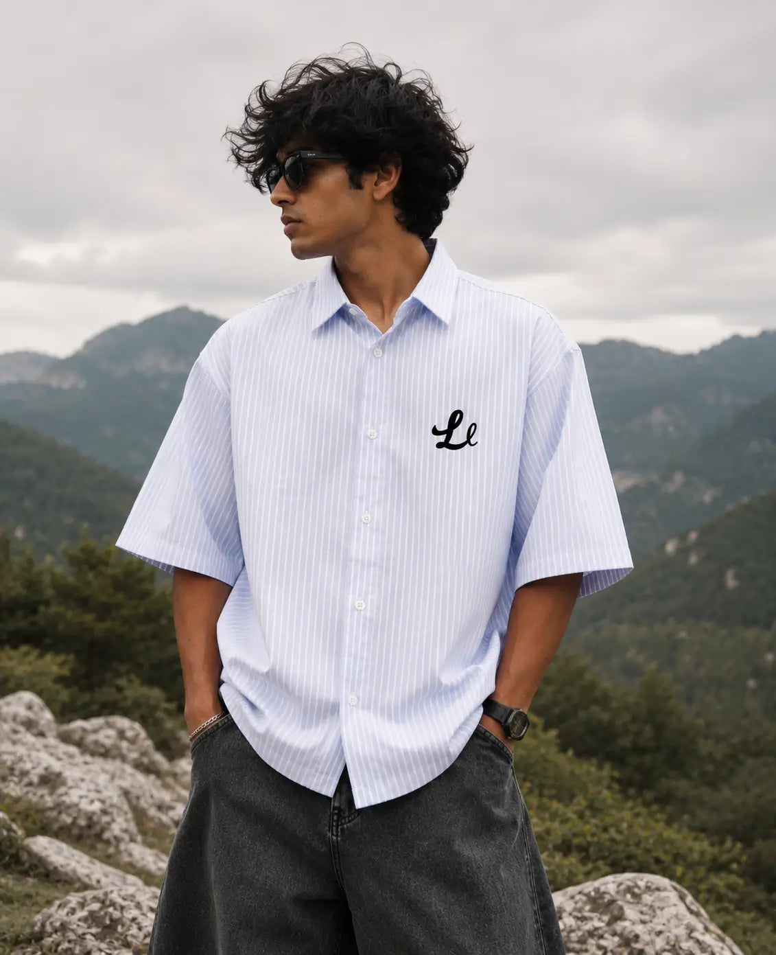 Letlive Samurai Printed Boxy Fit Stripes Shirt