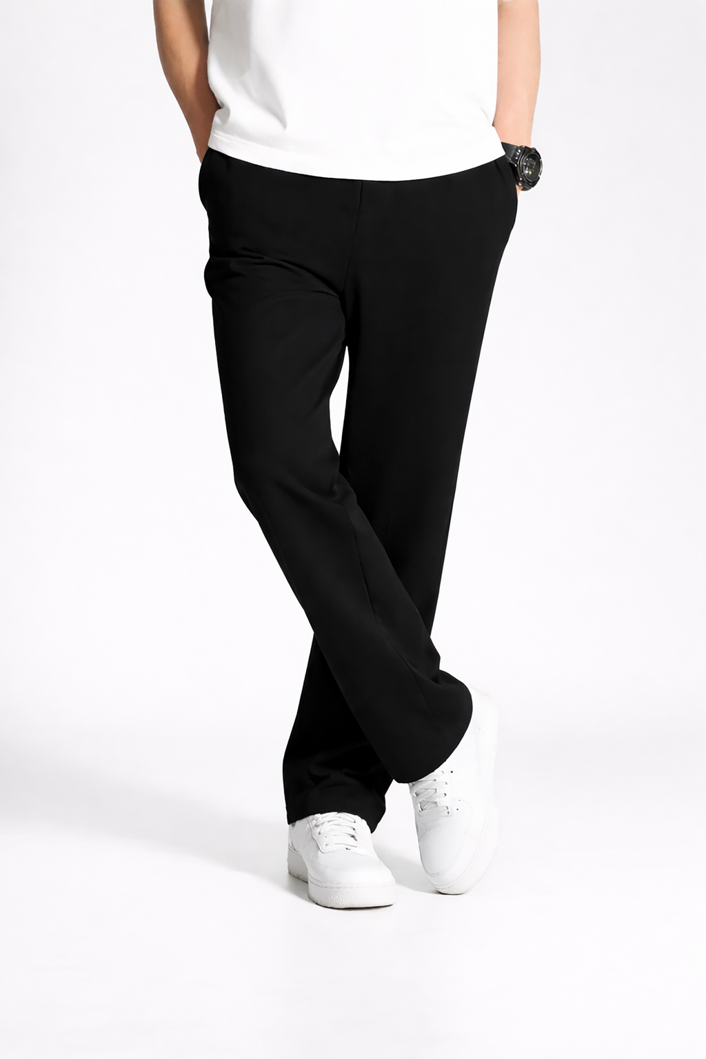 SWEATPANTS SOLID - BLACK