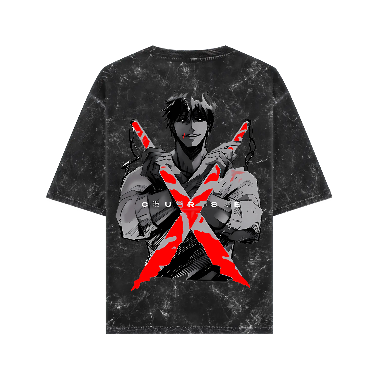 CURSE JUJUTSU KAISEN ACIDWASH OVERSIZED T-SHIRT