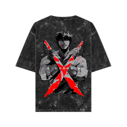 CURSE JUJUTSU KAISEN ACIDWASH OVERSIZED T-SHIRT