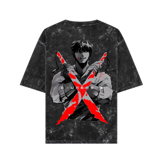CURSE JUJUTSU KAISEN ACIDWASH OVERSIZED T-SHIRT