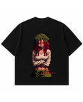 Black waffle boxy fit Front Design