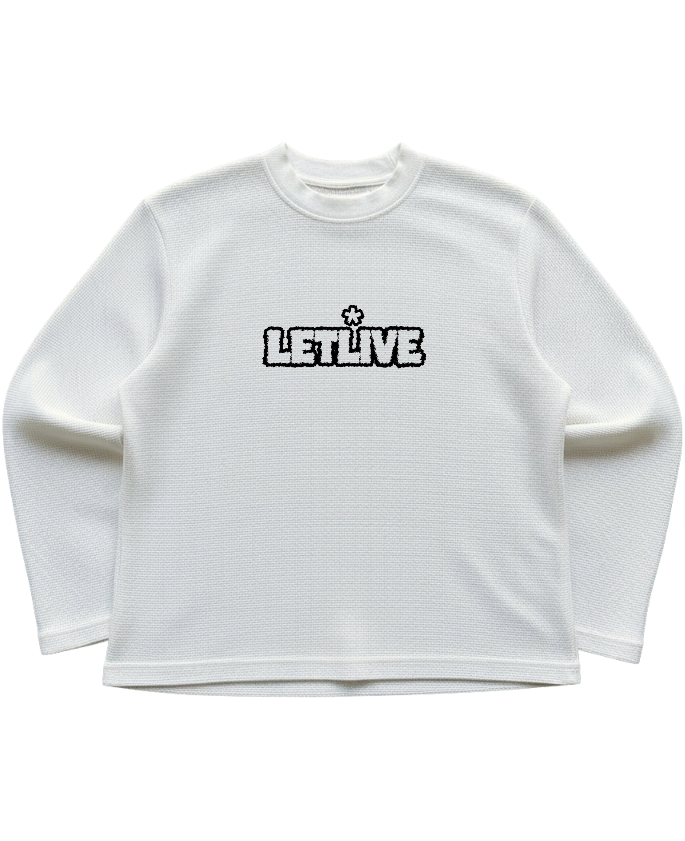 Off-white waffle knit oversized full-sleeve Front Design