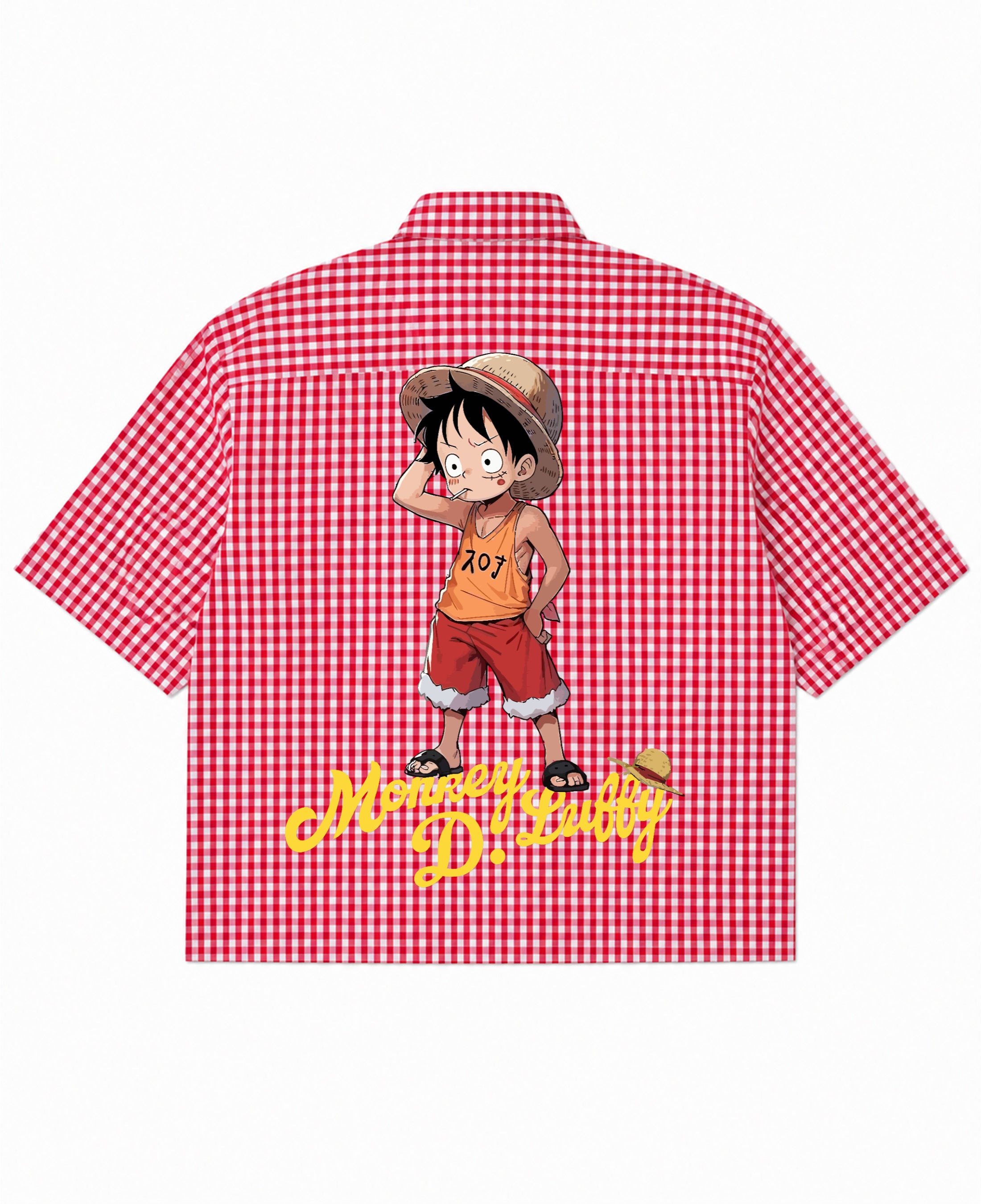Red Picnic Oxford Boxy Shirt Back Design