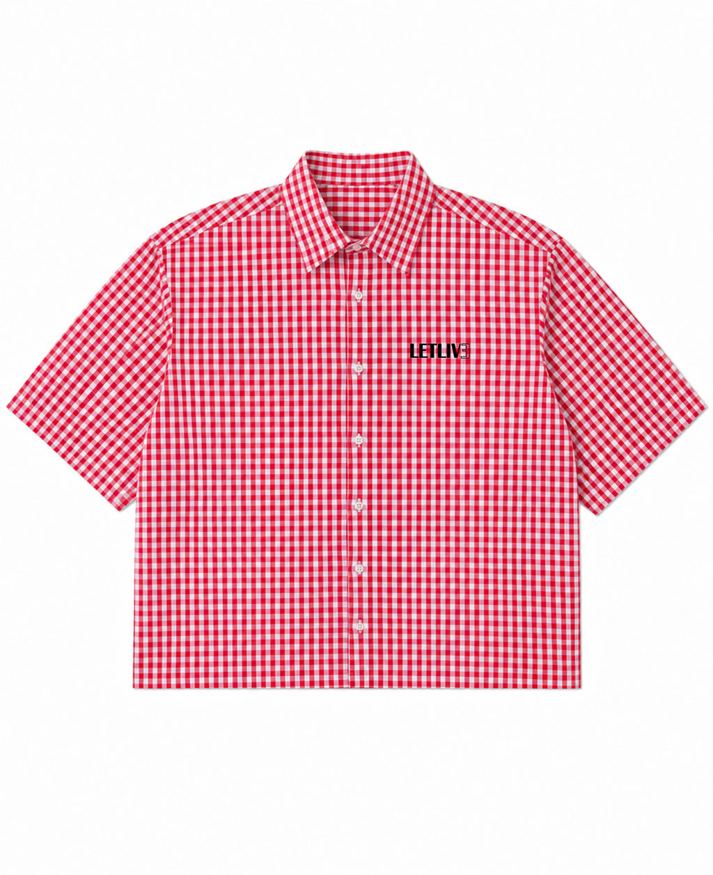 Red Picnic Oxford Boxy Shirt Front Design