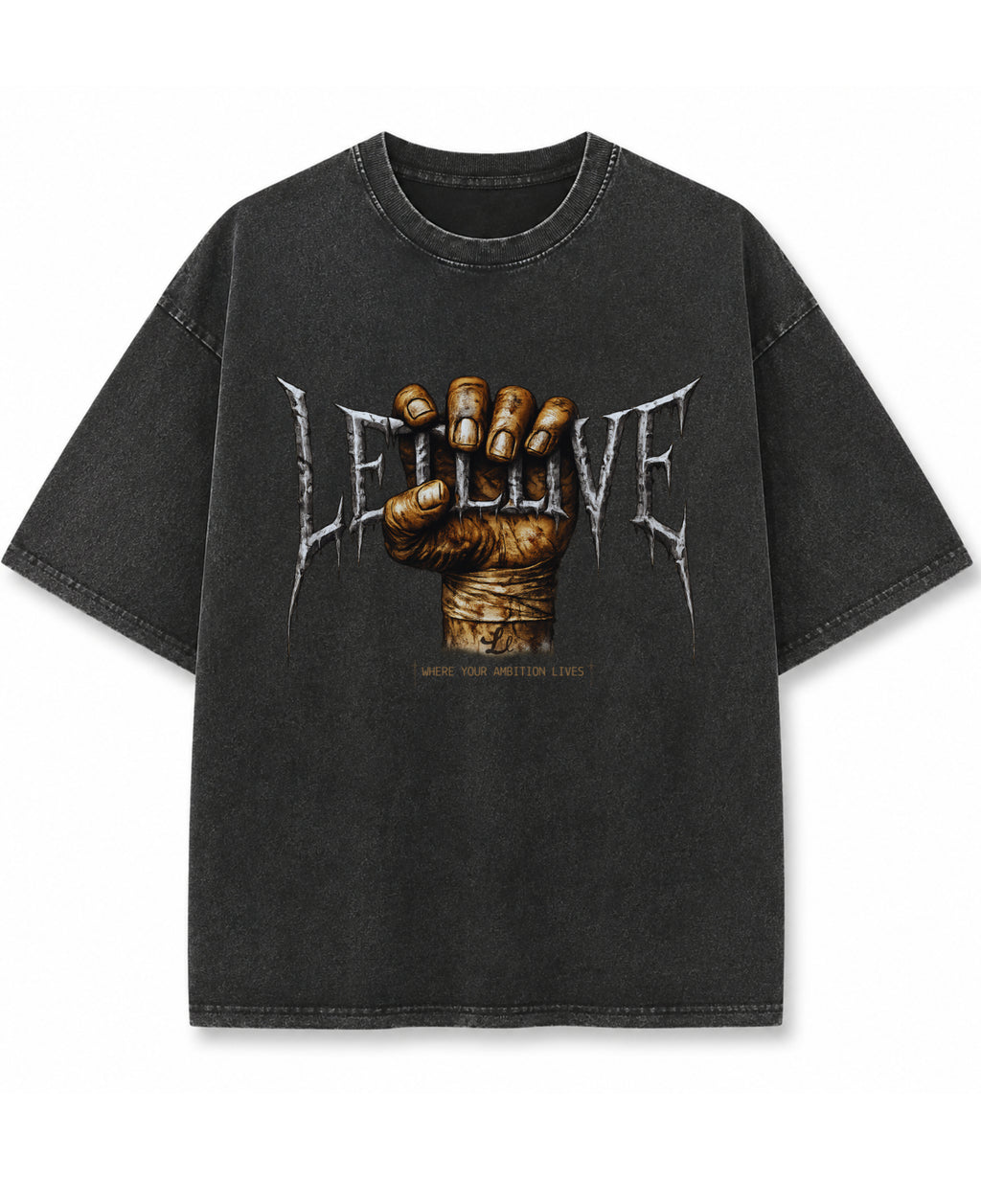 Vintage Fade Wash Oversized T-shirt Front Design