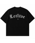 Black waffle boxy fit Back Design