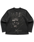 Black waffle knit oversized full-sleeve Front Design