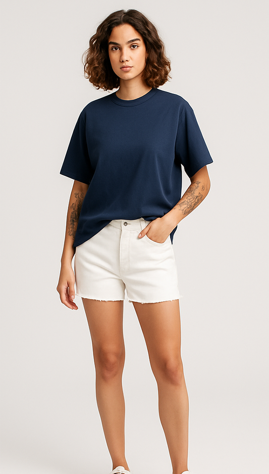 NAVY BLUE OVERSIZED T-SHIRT