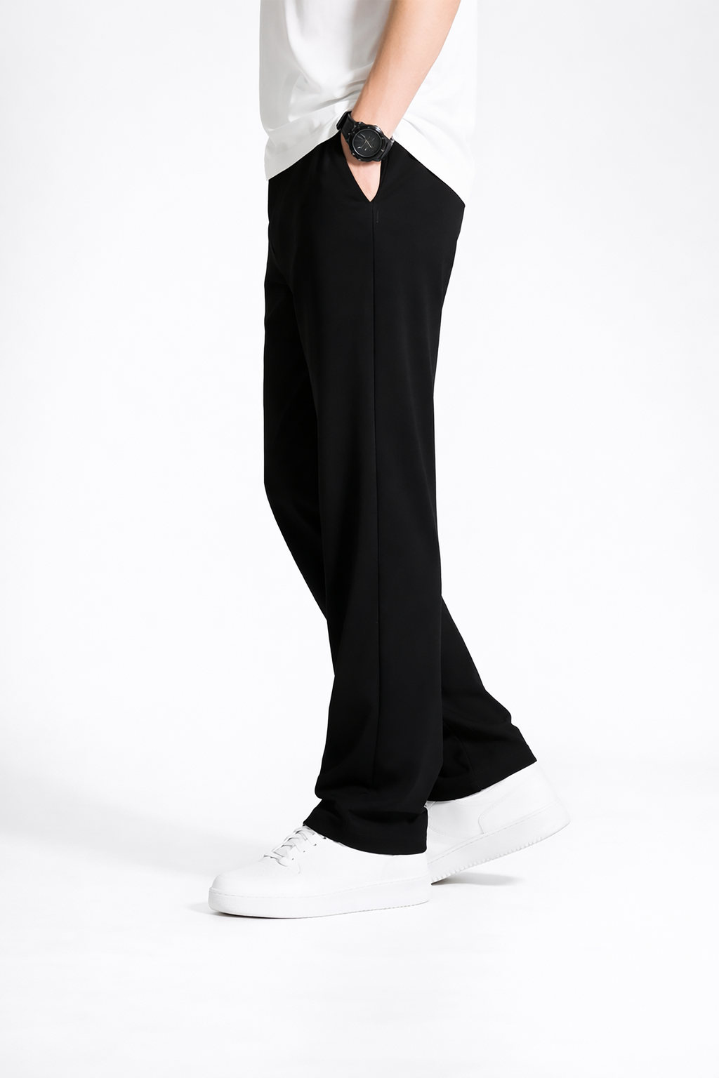 SWEATPANTS SOLID - BLACK