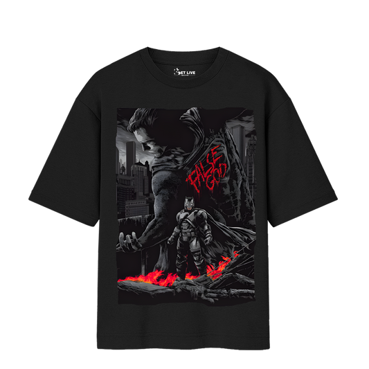 FALSE GOD DAWN OF JUSTICE OVERSIZED BLACK T-SHIRT